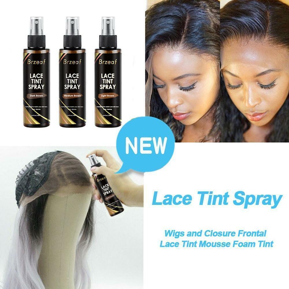 Lace Tint Spray Para Renda Frontal/fechamento Perucas Marron - Imagem 5
