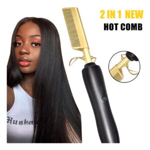 Ferros De Alisamento De Cabelo Liso Escova Quente Pente De A