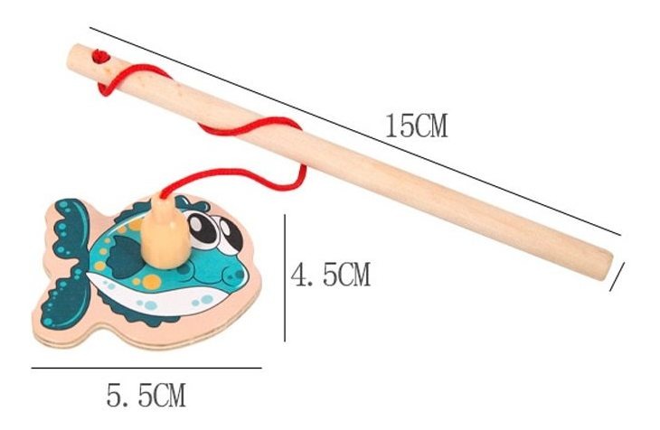 Jogo Pesca Divertida De Madeira Com 31pcs Imã Toy - Imagem 3