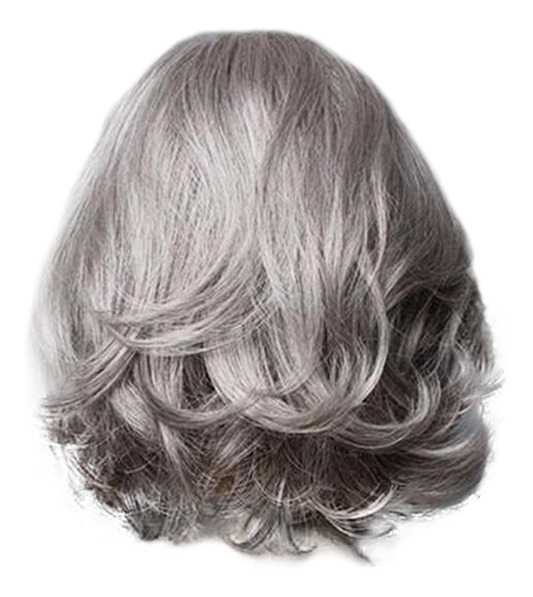 Peruca Feminina Cabelo Sintético Cinza Peruca De Onda De Cab - Imagem 7