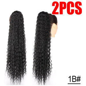 2pcs Encaracolado Extensão De Cavalo Ondulado Sintético Rabo