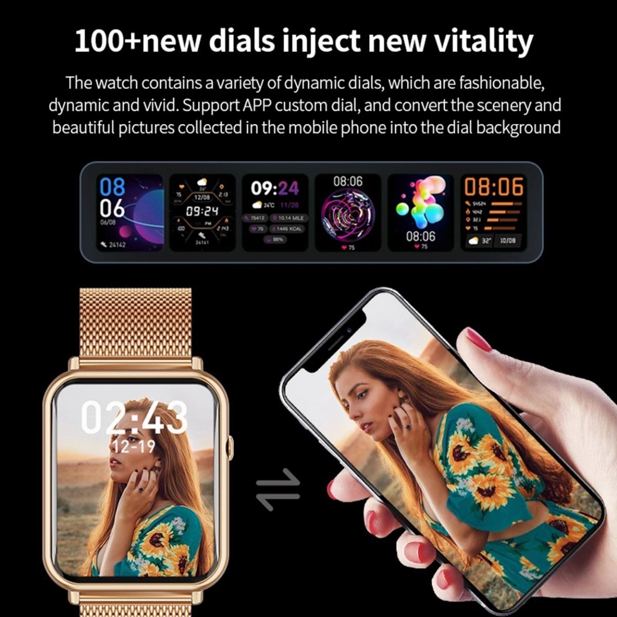 Para Huawei Xiaomi Ladies Bluetooth Sports Smart Watch Ip68 - Imagem 25