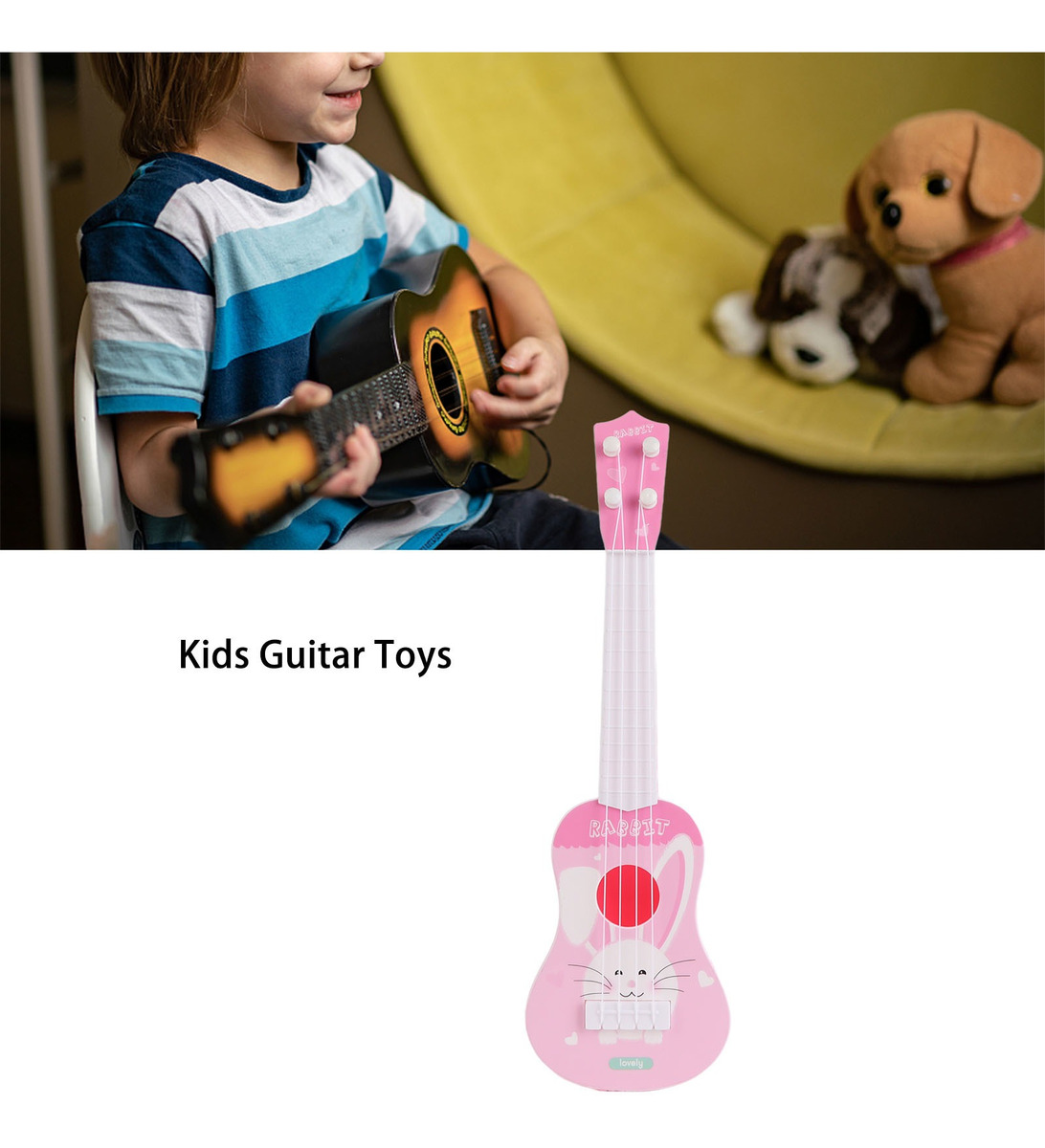 Brinquedos De Guitarra Para Crianças, Aparência Musical, Con - Imagem 4
