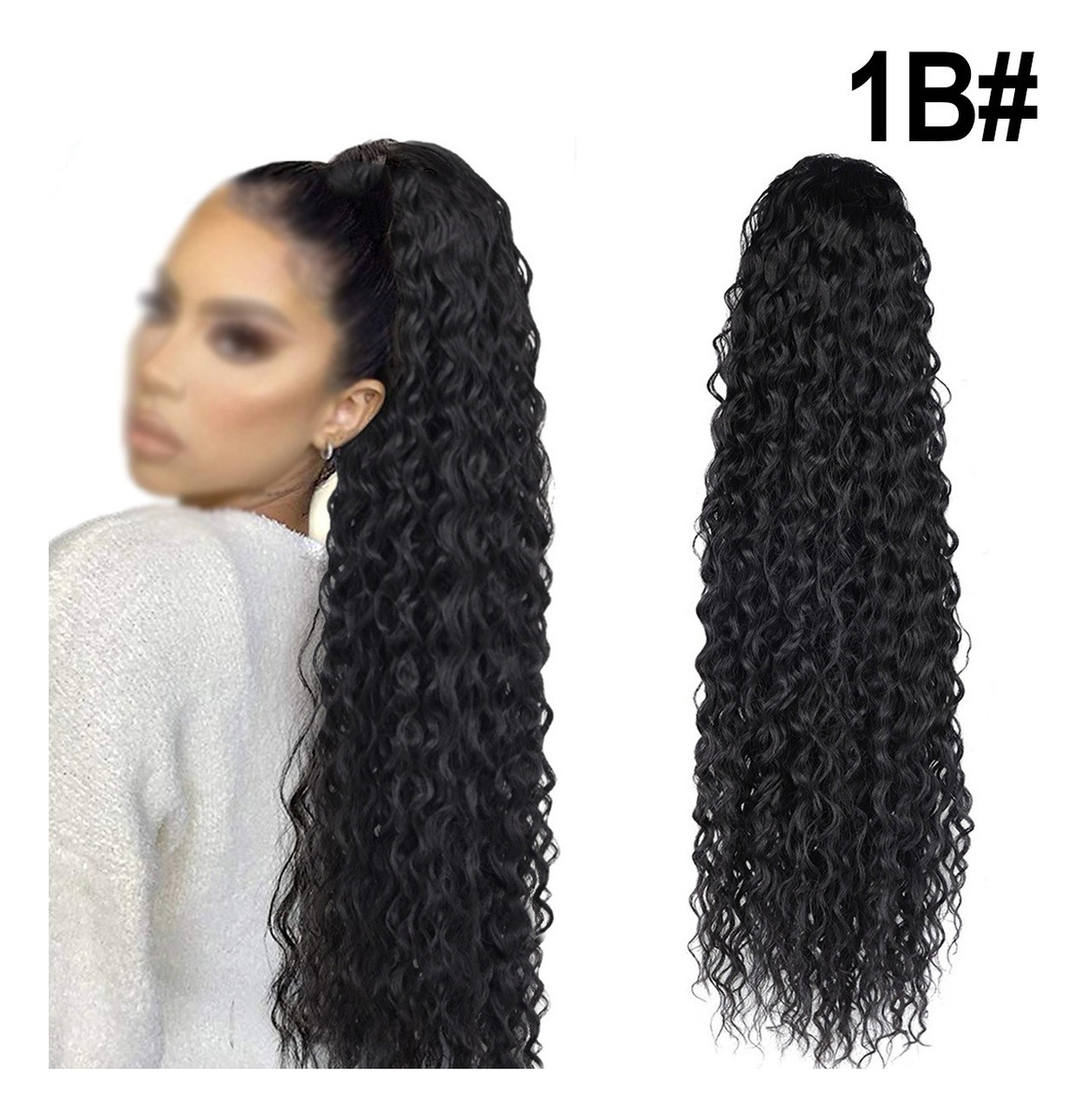 60cm Peruca Longa Cacheada De Cabeça Africana Wig