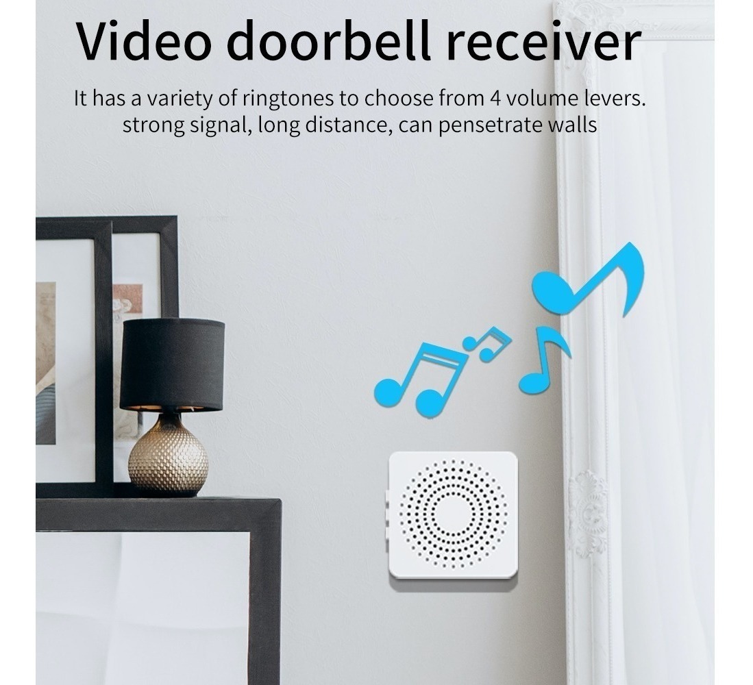 Campainha Com Câmera Wifi S Fio Inteligente Interfone D Áudi - Imagem 2