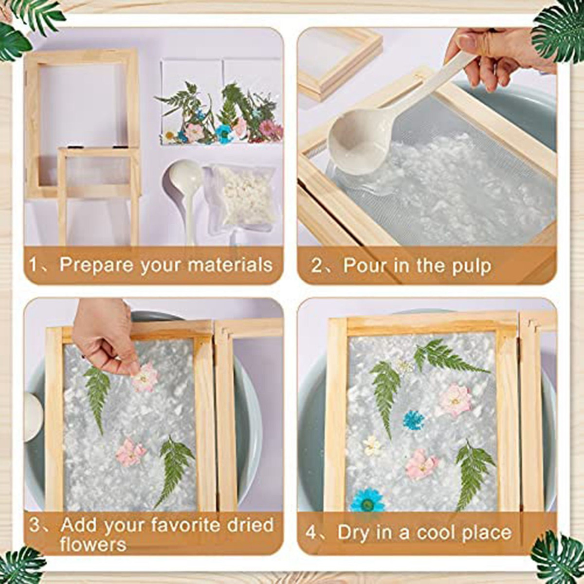Kit De Tela Para Fabricação De Moldes De Papel De Madeira De - Imagem 6
