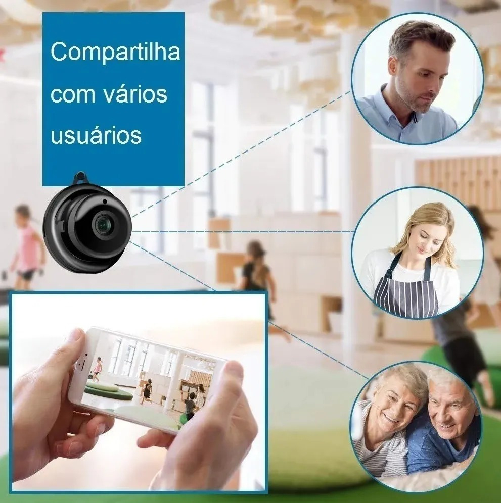 Mini Hd 1080p Camera Segurança Wifi Ip Camera Visão Noturna - Imagem 3