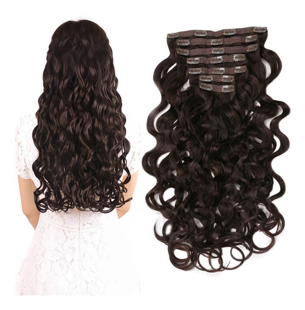 Cabelo Humano Peruca Aplique Tic Tac 55 Cm - Marrom Chocolat - Imagem 3
