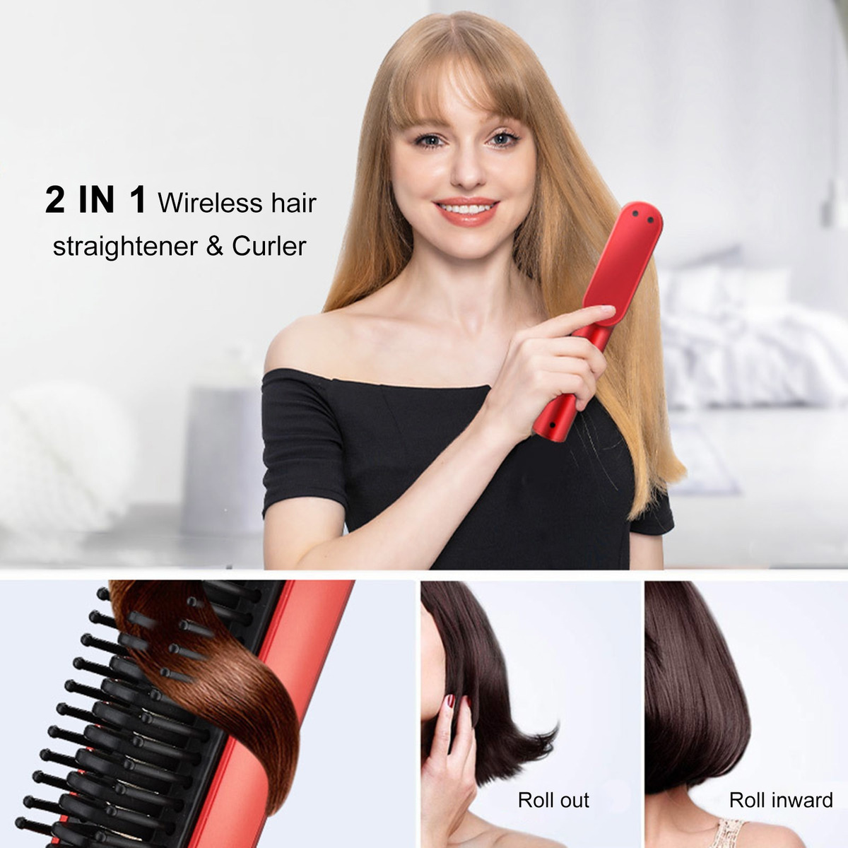Alisador De Cabelo E Chapinha Sem Fio Recarregável Em Linha - Imagem 4