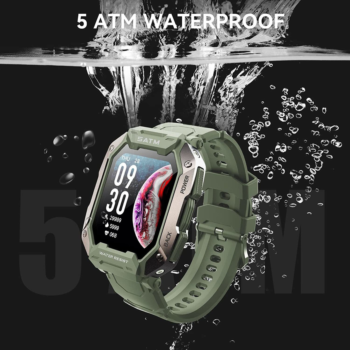 Smartwatch Ip68/5atm Impermeável Para Esportes - Imagem 3