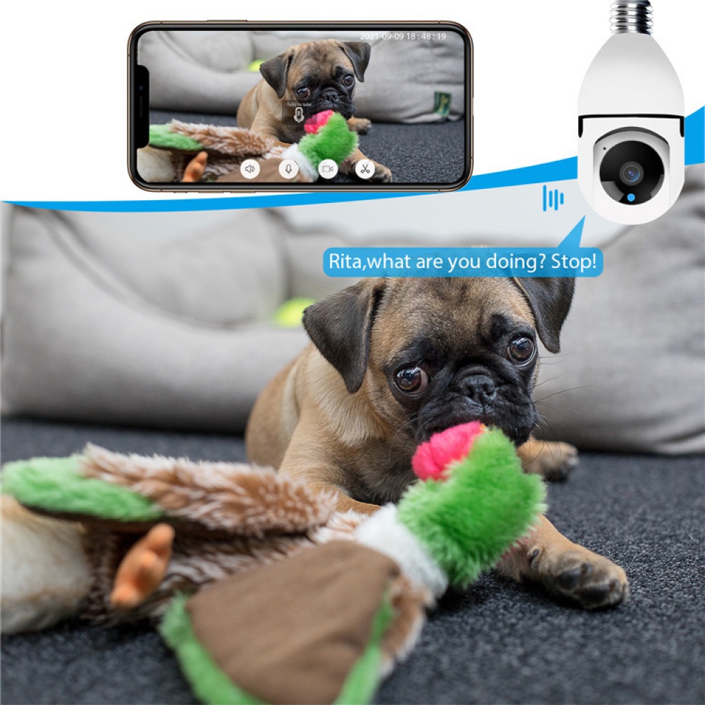 Camera Ip Segurança Lampada Panoramica Wifi Espia C/rastreio - Imagem 6