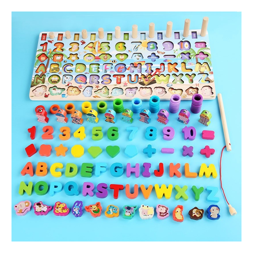 Brinquedo Educativo De Madeira Montessori Número Sete Em Um - Imagem 2