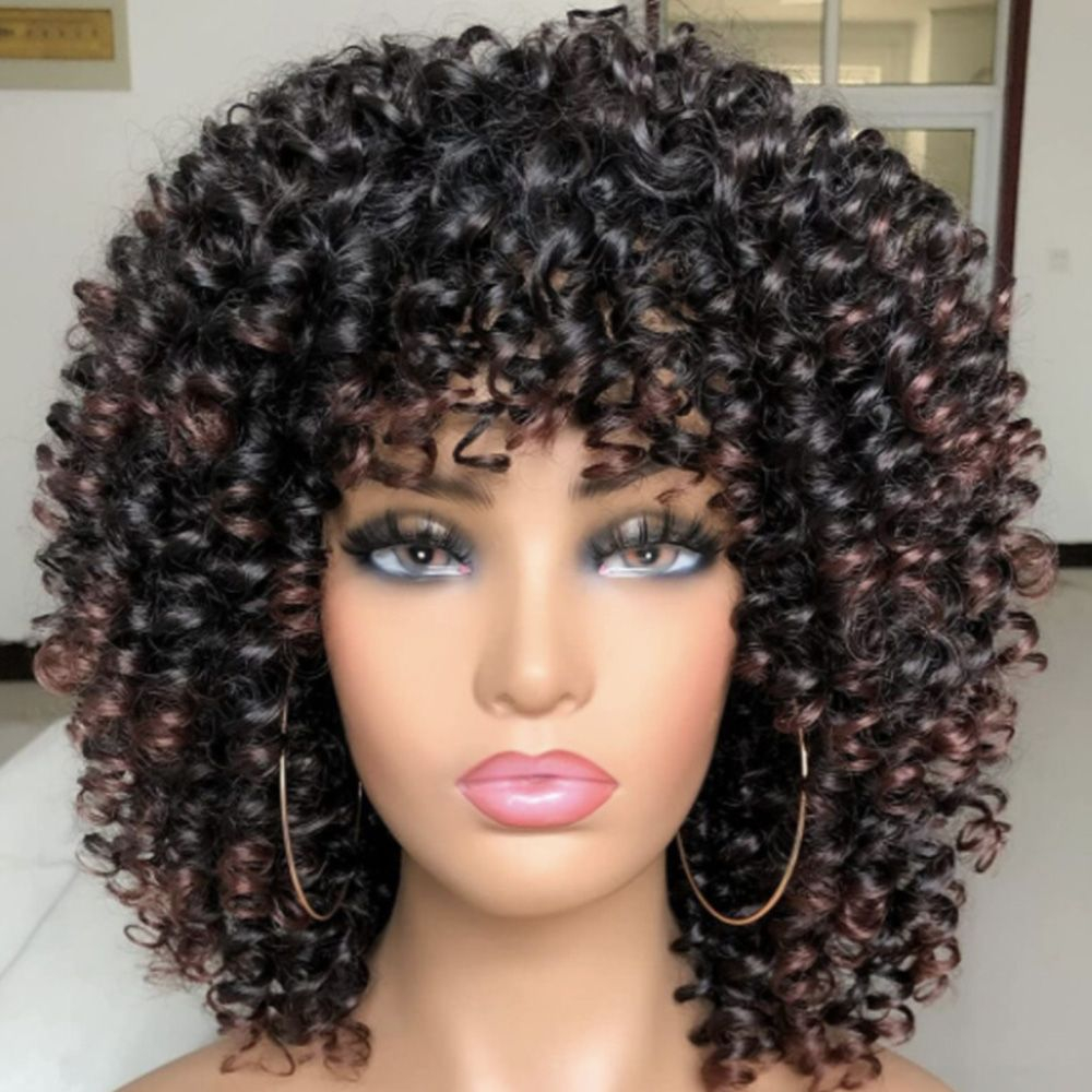 Perucas Sintéticas Afro Kinky Curly Short Wigdiy De Alta Qua - Imagem 11