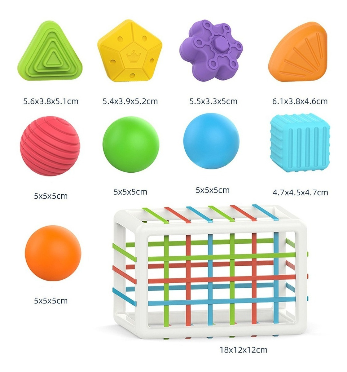Cubo Sensorial De Habilidades Motoras Montessori Toy - Imagem 3