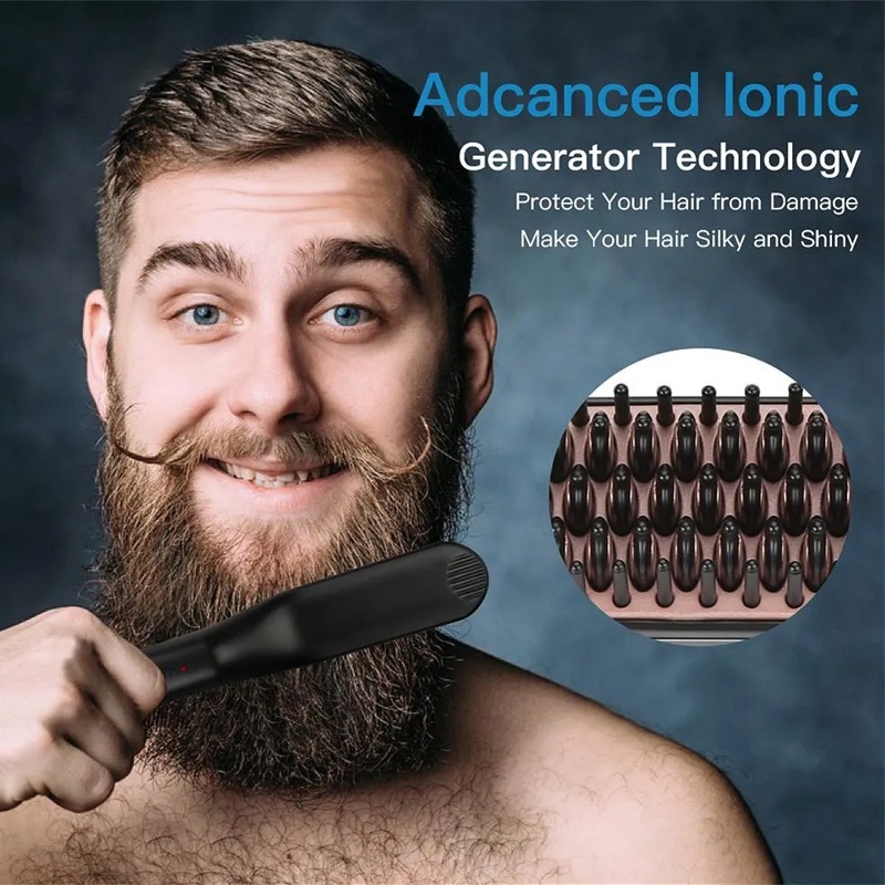 220v Chapinha Pente Alisador De Cabelo E Barba Masculino - Imagem 9