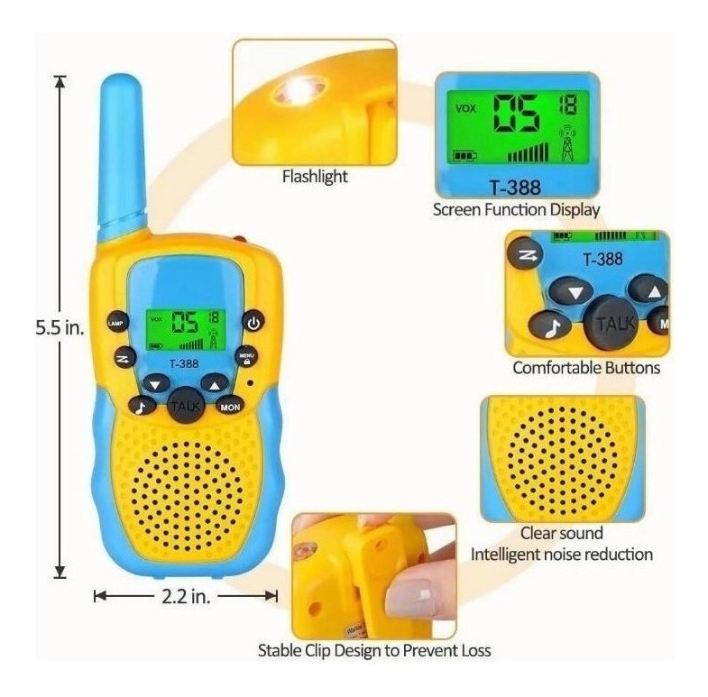 Walkie-talkie Infantil Com 8 Canais, Kit Vox 3 Mile, 3 Unida - Imagem 6