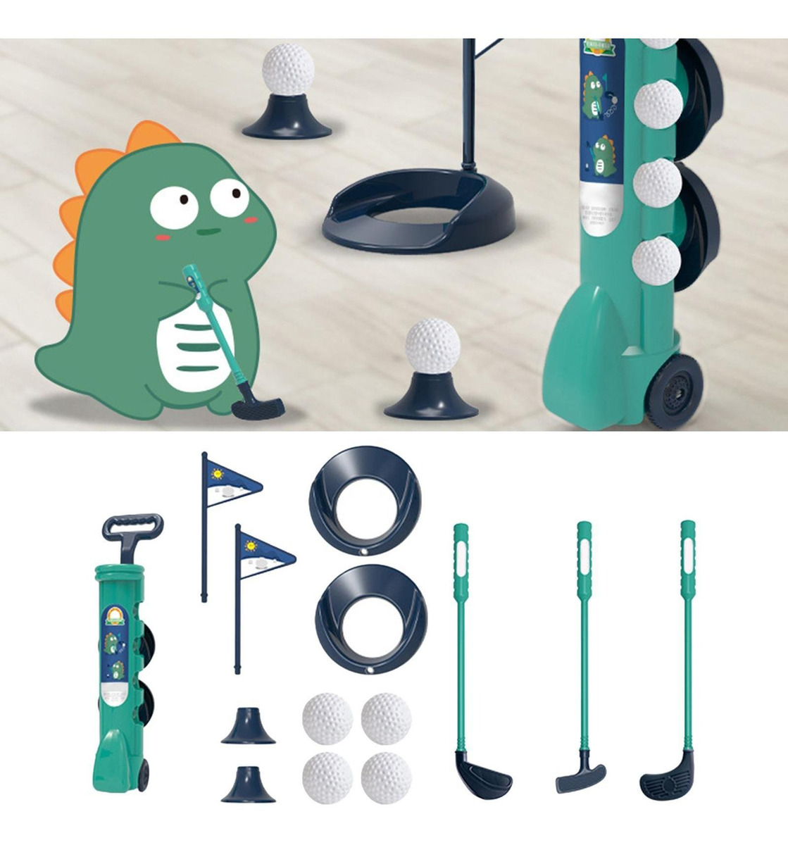 Conjunto De Jogos De Bola De Golfe Para Meninos E Verde - Imagem 9