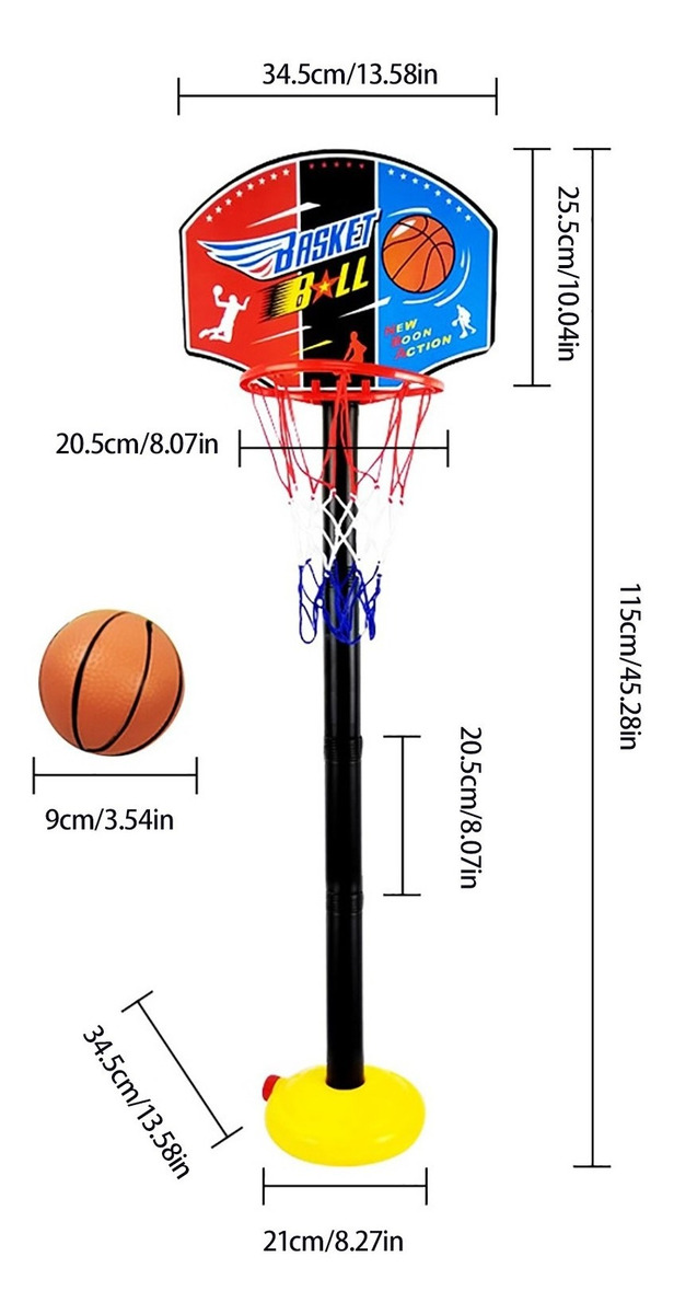 E Cesta De Basquete Infantil D1599 Cesta De Basquete Eleváve - Imagem 8