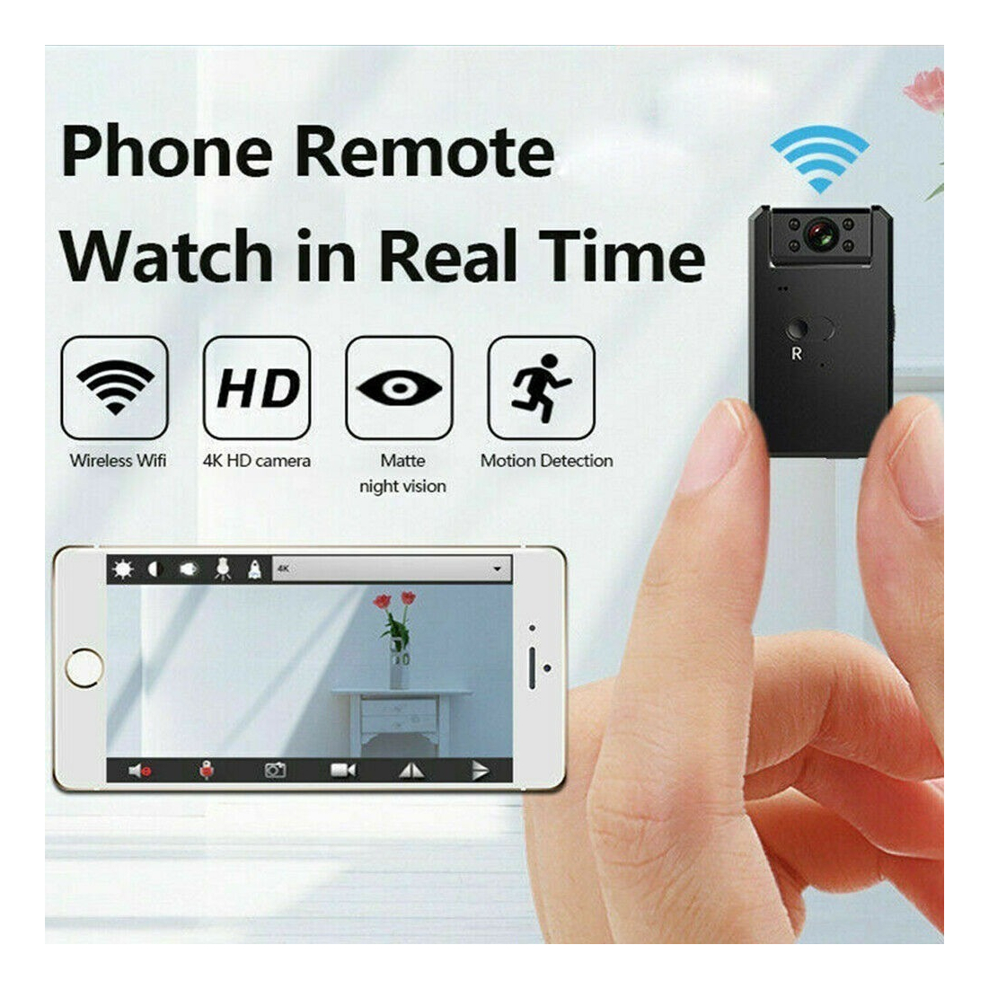 Câmera Espiã Oculta Ip Inalámbrica 4k Hd Mini Wifi Câmera De - Imagem 10