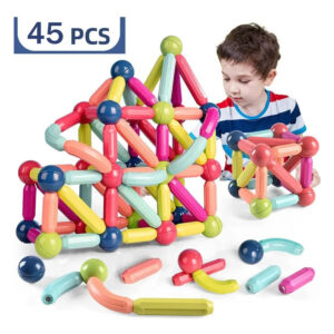 Brinquedo Ímãs Blocos Conjunto Infantil Educativo 45 Peças