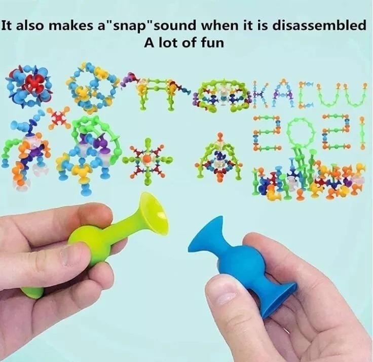 58pcs/set Brinquedos Educativos De Construção De Ventosas Pa - Imagem 4