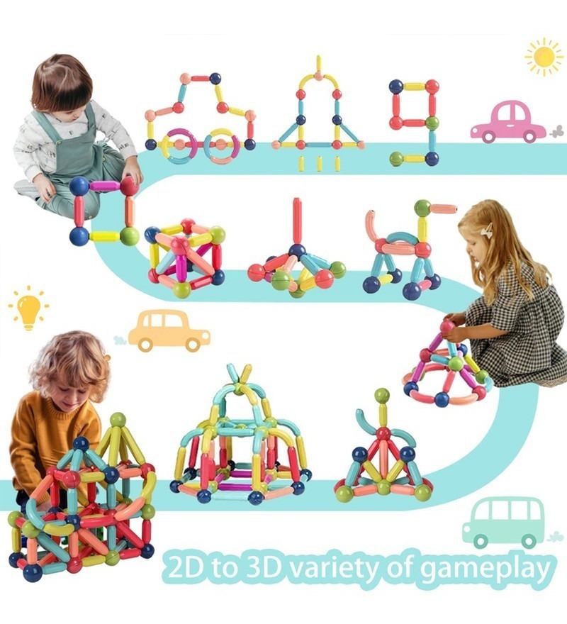20pcs Magnetic Stick Building Blocks Jogo Ímãs Conjunto - Imagem 8