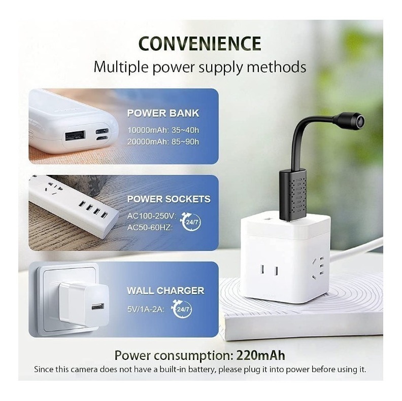 Mini Câmera Hidden Usb Wifi Spy Gravando Áudio Discreto - Imagem 5
