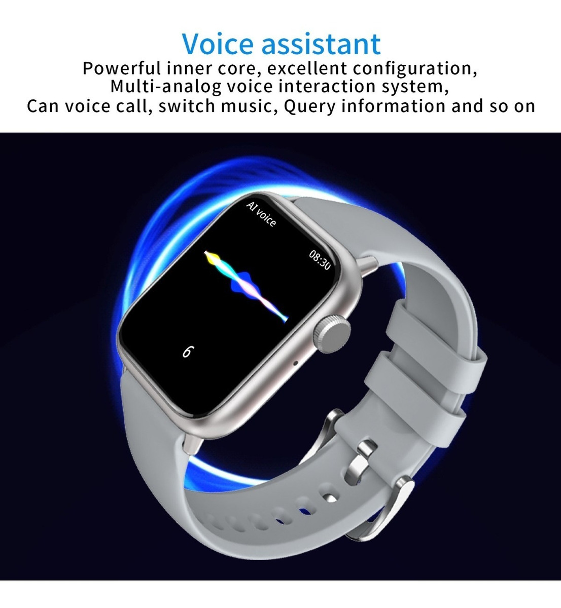 Smartwatch Bluetooth Call Assistant Relógio De Voz Sports Sm - Imagem 2