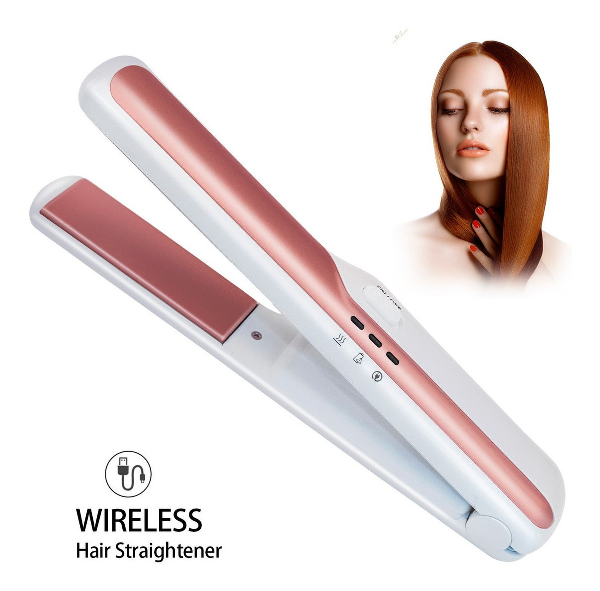 Alisador De Cabelo Sem Fio Carregamento Usb 110v/220v - Imagem 6