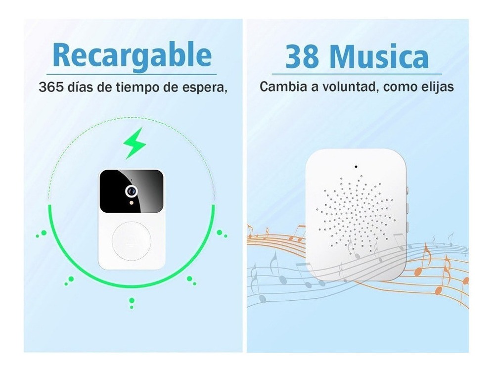 Câmera De Campainha Video Sem Fio Wifi, Visão Noturna De Cam - Imagem 5