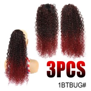 3pcs Longa Cacheada De Cabeça 60cm Wig De Peruca Africana