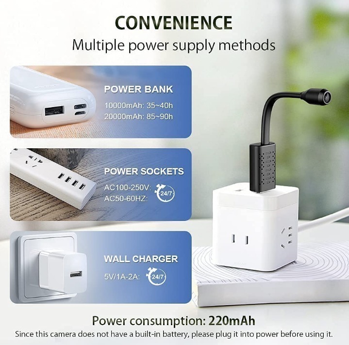 Mini Câmera Hidden Usb Wifi Spy Gravando Áudio Discreto - Imagem 5