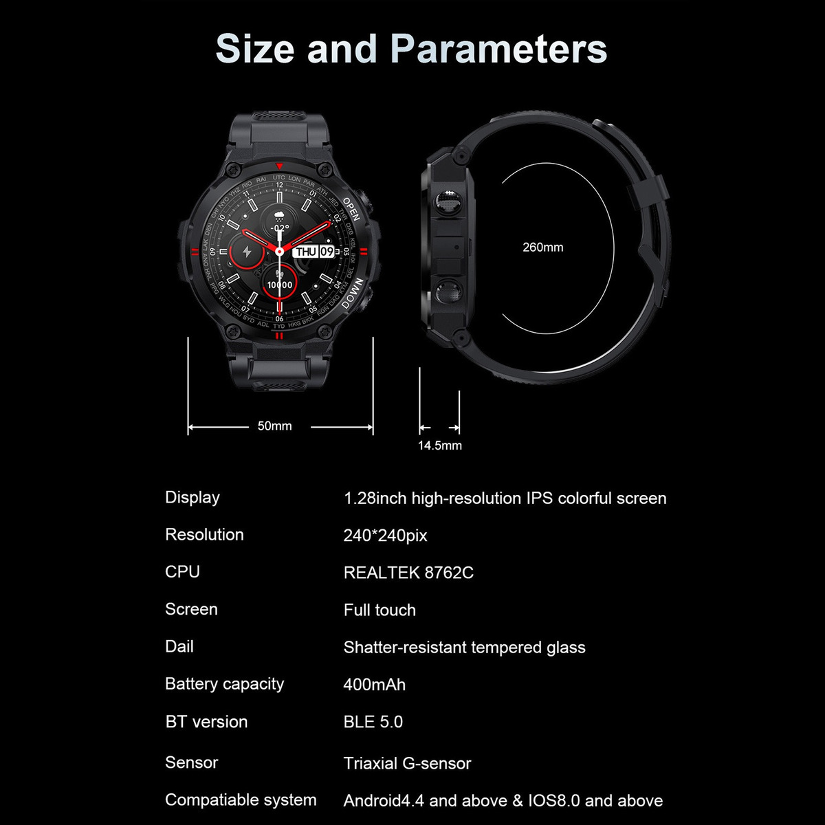 Smartwatch 1.28 Lemfo Watch K22 Chamada Full-touch - Imagem 2