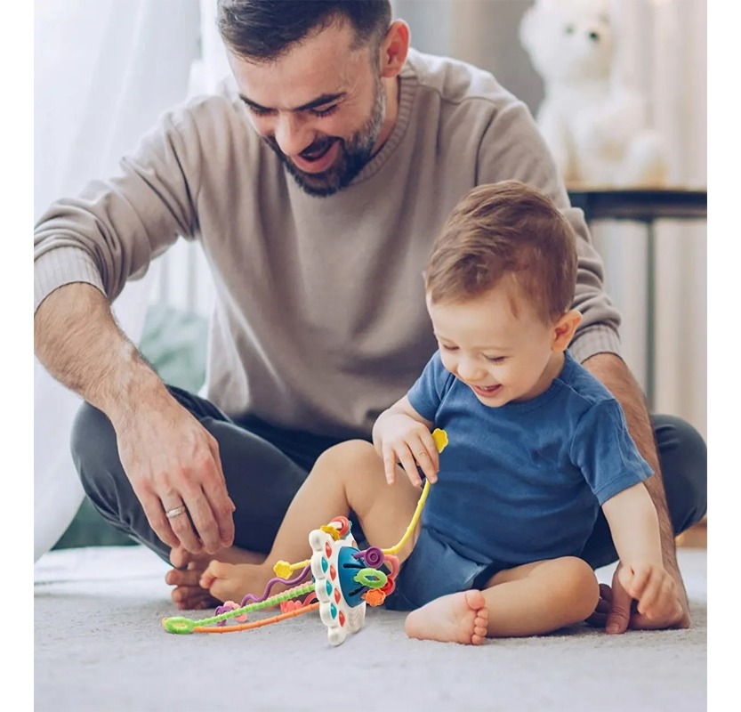 Brinquedo Sensorial De Bebê 4 Em 1 Com Cordão - Imagem 10
