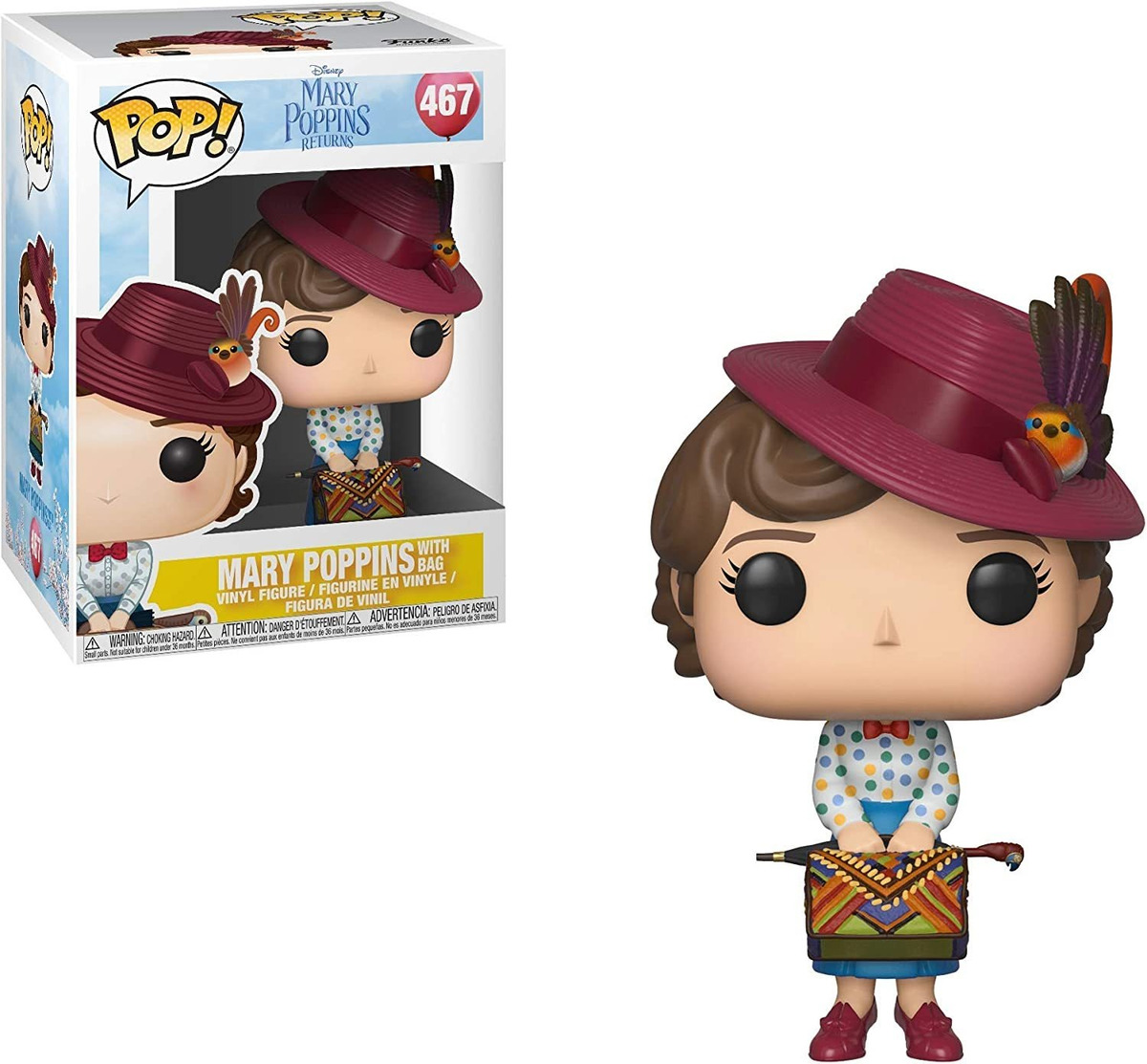 Funko Pop Disney: Mary Poppins - Mary Com Bolsa, Multicolori - Imagem 2