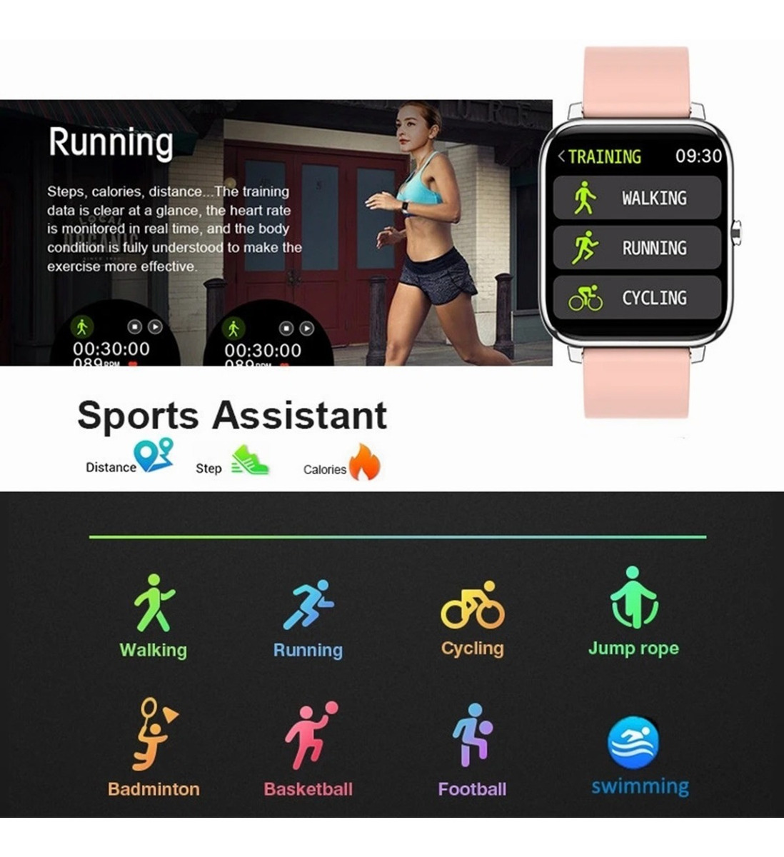 Smartwatch Para Senhoras Para Xiaomi Huawei Bluetoo - Imagem 19