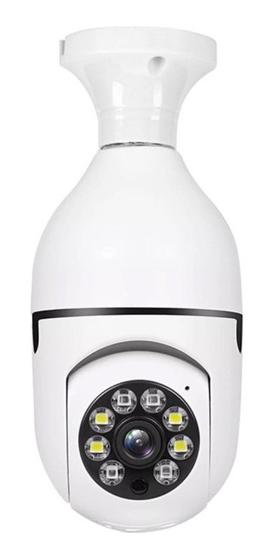 Camera Lâmpada Espia Wifi Ip Segurança Panoramica Giratoria
