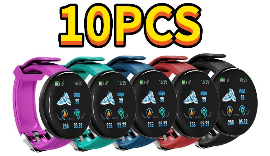 10 Smartwatches Atacado Relógios Tela Redonda Fornecedor D18
