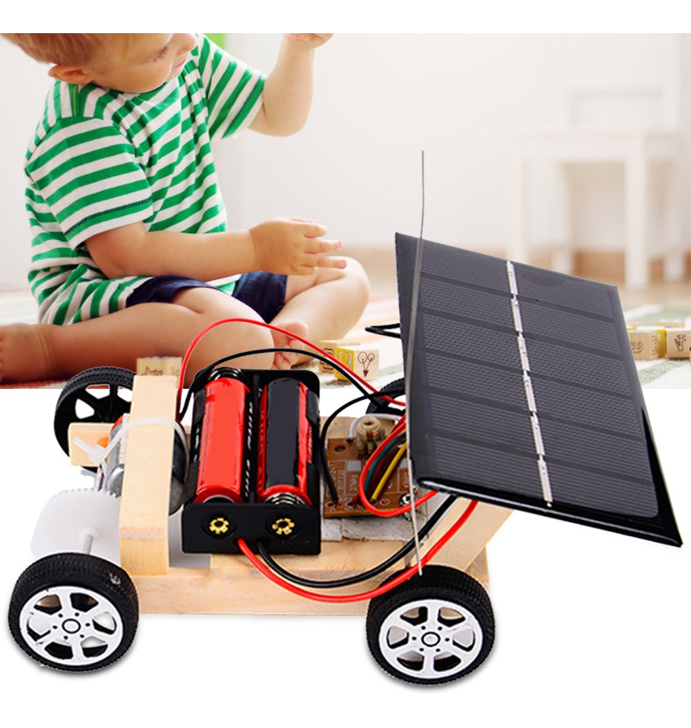 Diy Solar Controle Remoto Carro Crianças Brinquedos Rc Educa