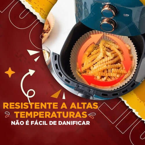 Forro de Papel Protetor Antiaderente para Air Fryer - Imagem 4
