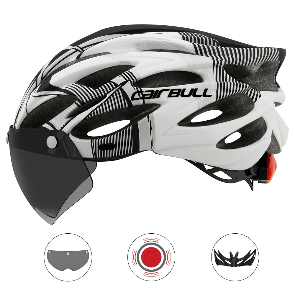 Capacete Ciclismo com Luz Traseira e Viseira Magnética Masculino/Feminino Cairbull - Imagem 2