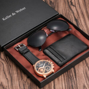 Conjunto Masculino Luxury - Óculos, Carteira e Relógio