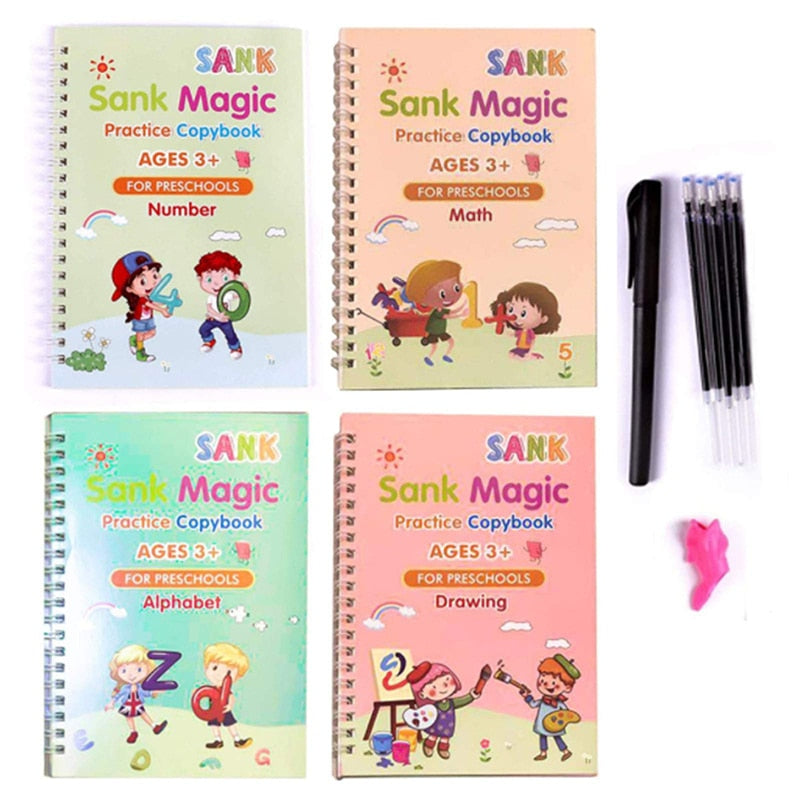 Caderno de Caligrafia Mágicos Reutilizável - Kit com 4 Cadernos - Imagem 3