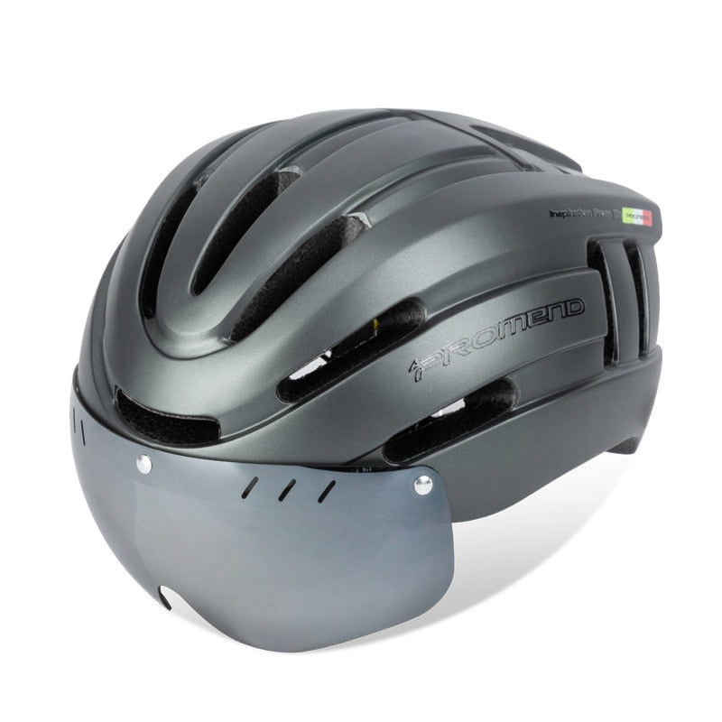 Capacete Ciclismo com Luz Traseira e Viseira Magnética Masculino/Feminino Promend - Imagem 7