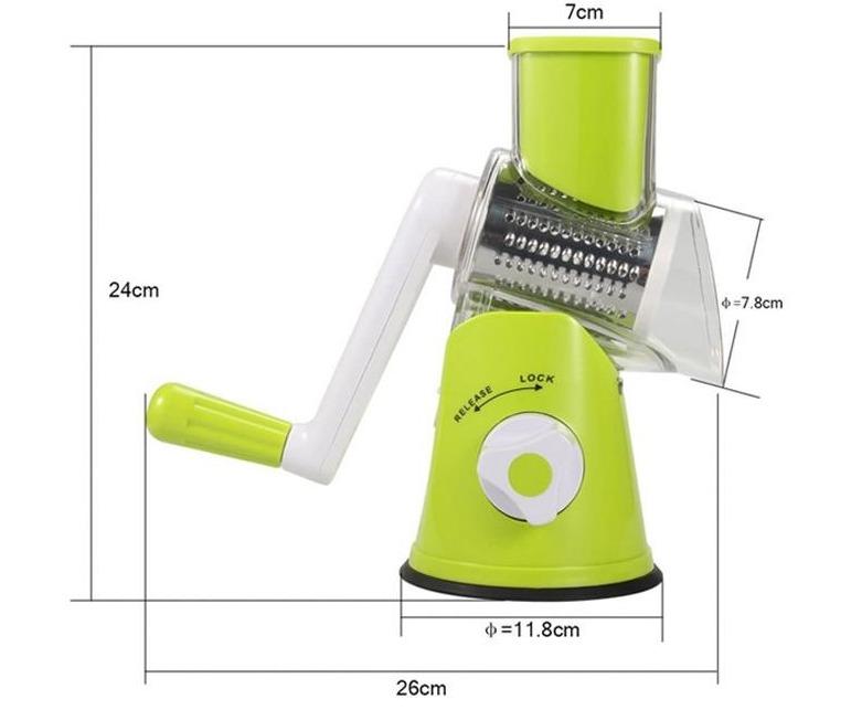 Fatiador Ralador de Legumes Frutas e Vegetais 3 em 1 Multifuncional com Manivela - Slicer Multi - Imagem 6