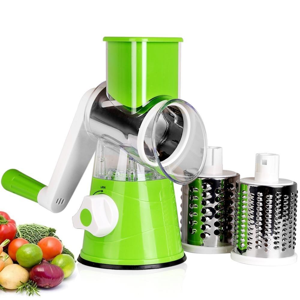 Fatiador Ralador de Legumes Frutas e Vegetais 3 em 1 Multifuncional com Manivela - Slicer Multi - Imagem 2