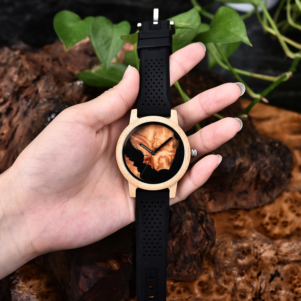 Relógio Masculino Feminino Bamboo Wood - Imagem 4