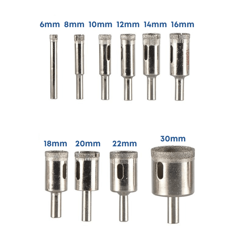 Kit 10 Bicos de Furo Diamantados Brocas Serra Copo - Imagem 6