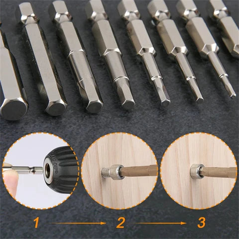 Kit Completo Brocas Hexagonal Magnética 7 Peças - Imagem 3