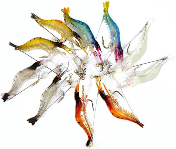 Kit com 5 Iscas de Camarões Artificiais Para Pesca - Imagem 2